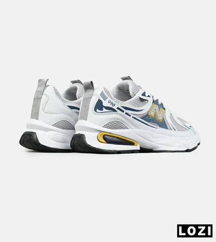 کفش کتانی مردانه و زنانه سفید طوسی آبی NEW BALANCE 990 مدل 8547