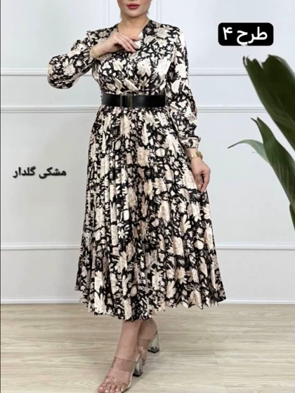 پیراهن پلیسه ساتن 3559