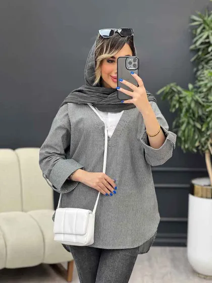 شومیز ترکیبی راه راه