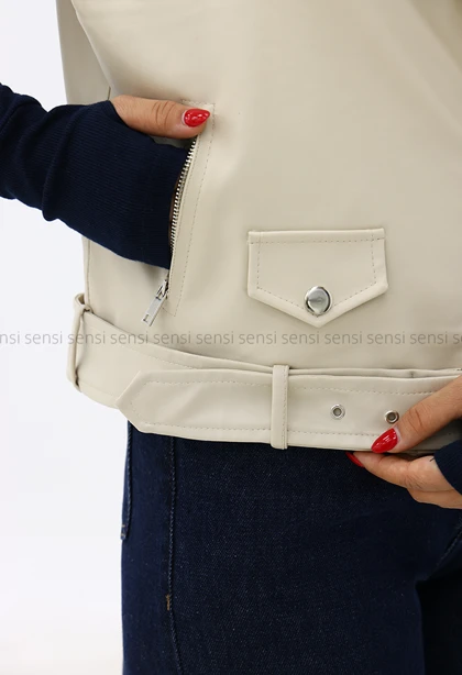 وست زنانه چرم آستر دار کد1006883