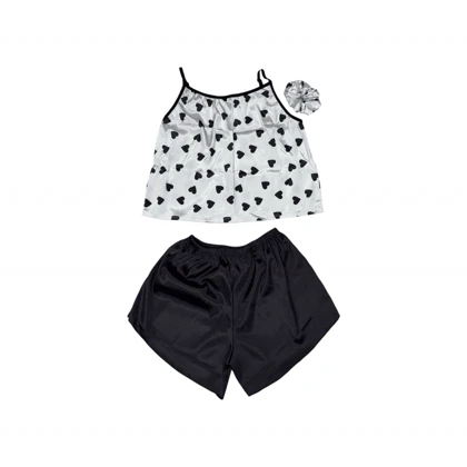 ست نیم‌تنه و شلوارک طرح قلب 098