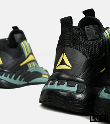 کفش کتانی ساق‌دار مشکی فیلی زرد Reebok Shaq Attaq