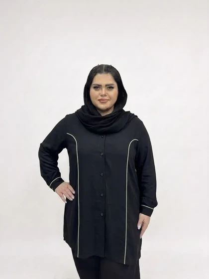 مانتو سایز بزرگ زنانه مدل طرح عصایی (در 6 رنگ متنوع)