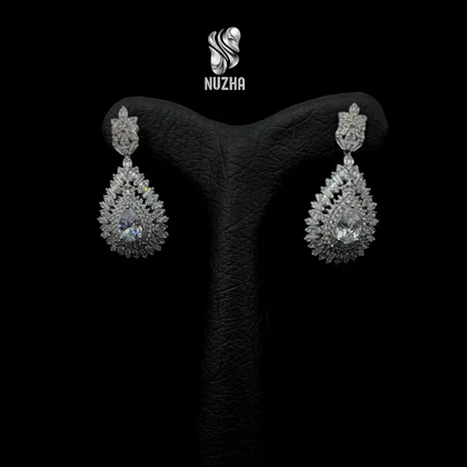 گوشواره جواهری نقره کد:gn1027