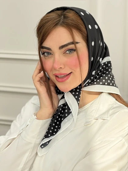 مینی اسکارف نخی خال درشت