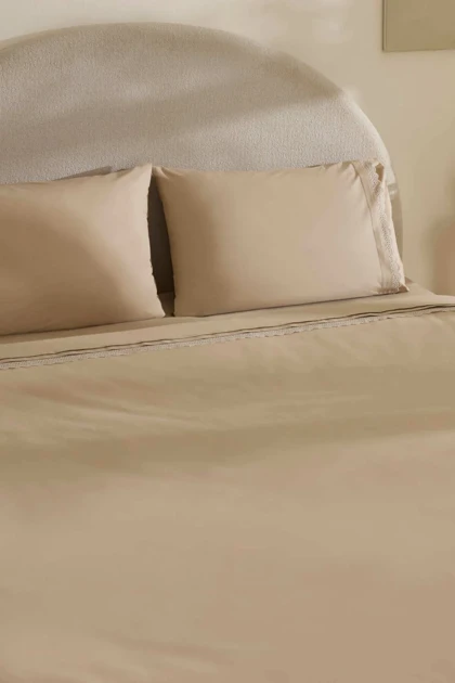 سرویس روتختی دو نفره Karaca Home مدل Lenmor پنبه‌ای - بژ
