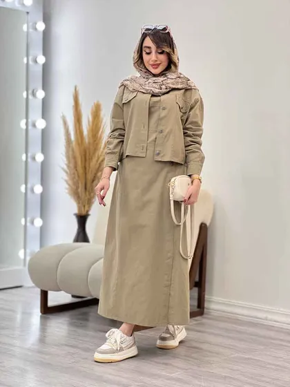 ست کت و سارافون جیب نما