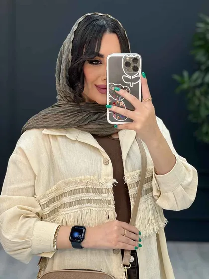 مانتو لینن نچرال ریش دوزی