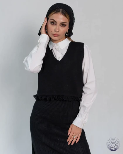 تاپ بافت زنانه مشکی