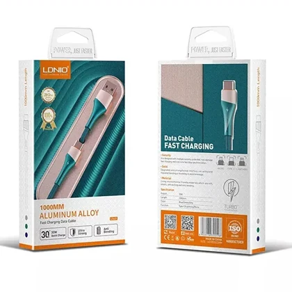 کابل شارژر تایپ سی الدنیو LDNIO مدل LS631 توان 30 وات 1 متری