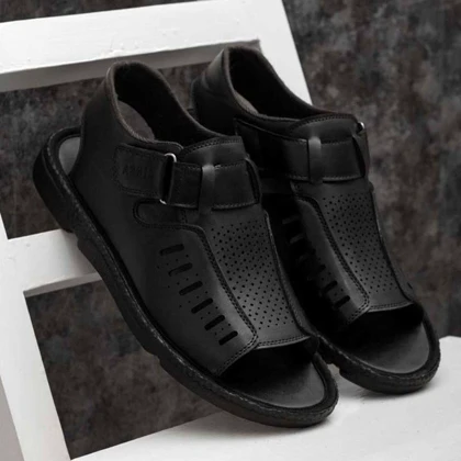 صندل جلوباز مردانه مشکی مدل Sany