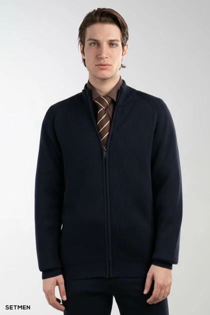 بافت مردانه آستین رگلان تمام زیپ