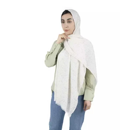 شال پلیسه طرح خال ریز زنانه - 39251765