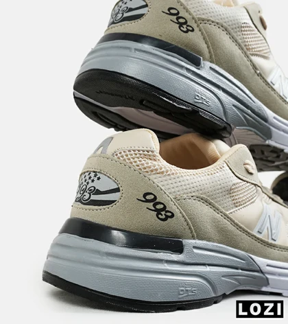 کفش کتانی بزرگ پا کرم طوسی NEW BALANCE 993