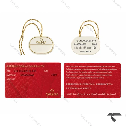 ساعت مردانه امگا کانسلیشن نقره ای بند چرم سرمه ای Omega-10764-G