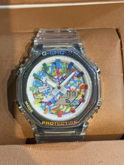 ساعت جی شاک2100شفاف صفحه رنگی