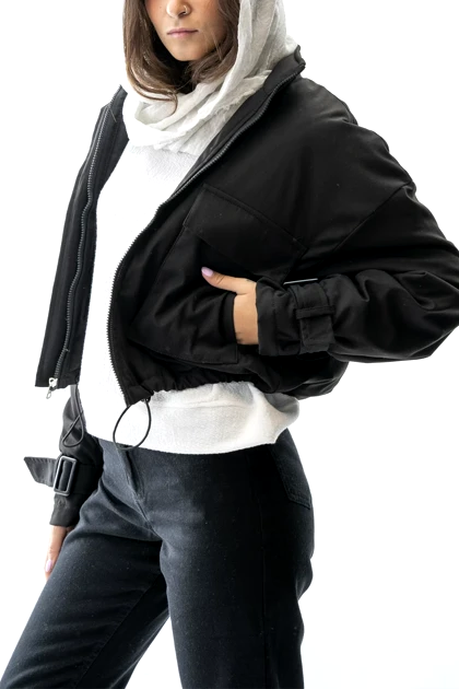 کت کراپ جیب‌دار زنانه