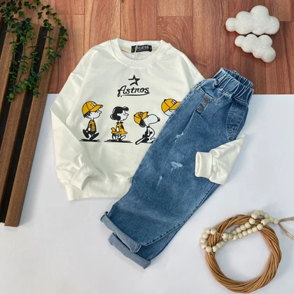 بلوز و شلوار لی مدل اسنوپی