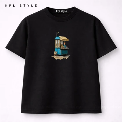 تیشرت باکسی 100٪ پنبه با چاپ مینیمال | کد 1306