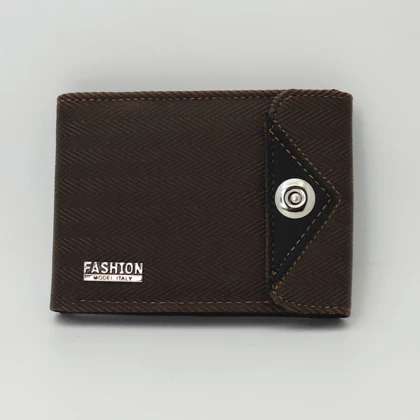کیف پول و جاکارتی دور دوخت چرم مصنوعی (فوم) دکمه‌دار طرح فشن Fashion کد 18205س