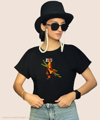 کراپ زنانه طرح شیطان کش شخصیت زنیتسو کد 964