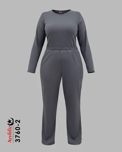 ست بلوز و شلوار راحتی سایز بزرگ مدل 3760