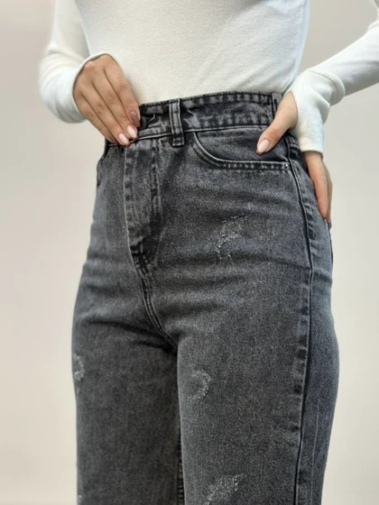 شلوار جین نیمبگ زغالی6171