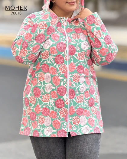 هودی زنانه سایز بزرگ طرح گل
