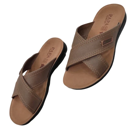 صندل مردانه پاپا مدل آرش ضربدری brown