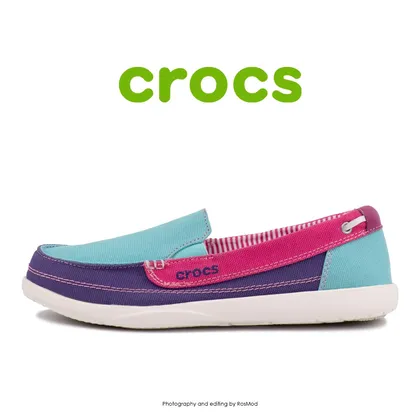 لوفر زنانه کراکس - Crocs Walu Loafer Aqua/Fuchsia