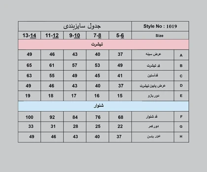 ست بلوز شلوار بچگانه /کد:1010