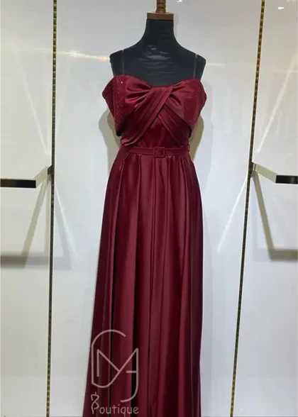 پیراهن ماکسی ساتن دکلته