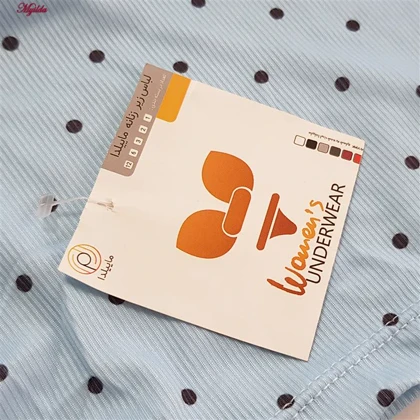 کراپ تاپ زنانه مدل پددار خال‌خالی رنگ آبی ماییلدا کد 5301 -6853
