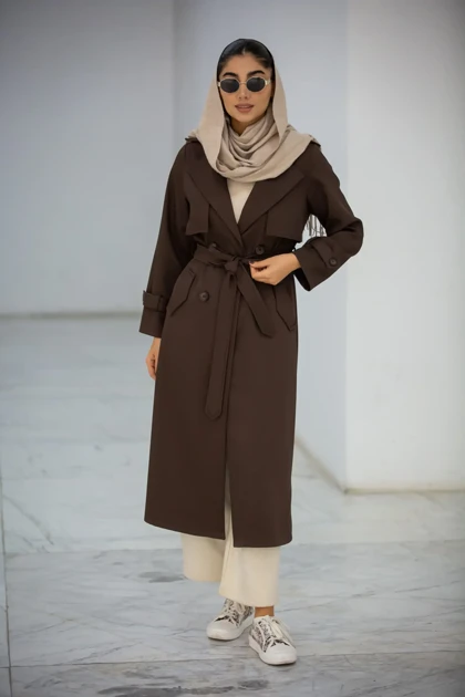 مانتو پرادا ژیله دار ماکسی