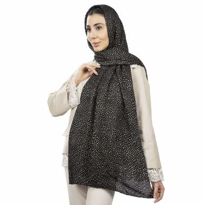 شال پلیسه طرح خال ریز زنانه - 39251735
