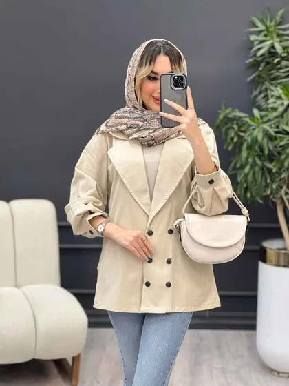 مانتو لینن شش دکمه