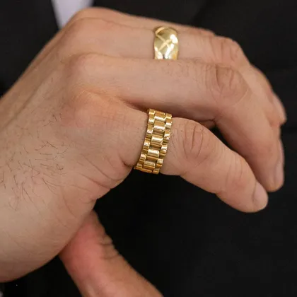 انگشترمردانه طلایی مدل Rolex