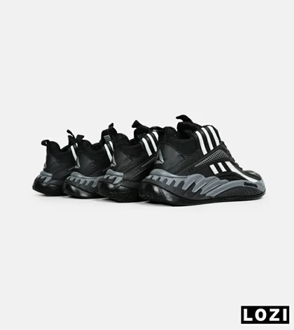 کفش کتانی ساق‌دار مشکی سفید خاکستری Reebok Shaq Attaq