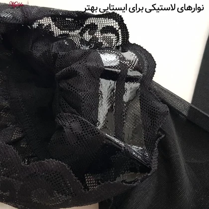 جوراب ساق بلند زنانه مدل شیشه ای مشکی کد 4927-4445