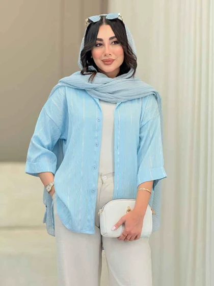 مانتو راه راه شاین دار