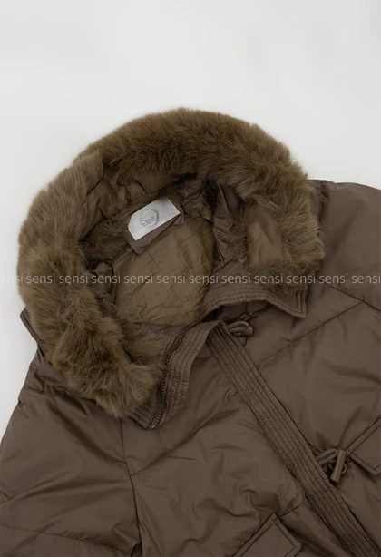 کاپشن وارداتی آستر دار یقه پوست کد1004850