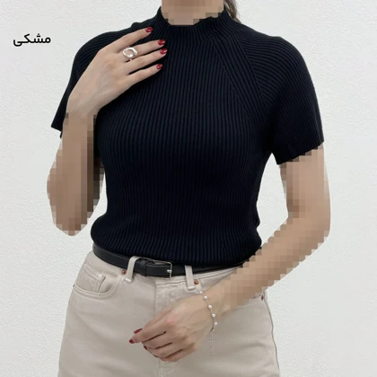 تیشرت زنانه بافت آستین کوتاه | آی بولک
