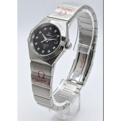 ساعت امگا زنانه نقره ای صفحه مشکی