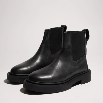 نیم بوت چرم مردانه مشکی مدل rafael