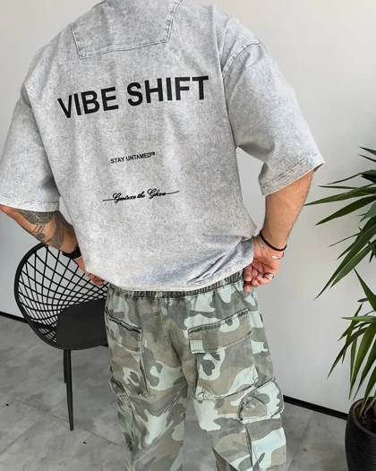 تیشرت سنگشور VIBE SHIFT رنگ طوسی روشن