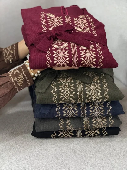 پیراهن مانتویی گلدوزی هدیه