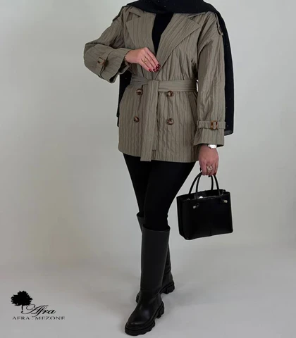 بارانی کوتاه خطی کد 14003483
