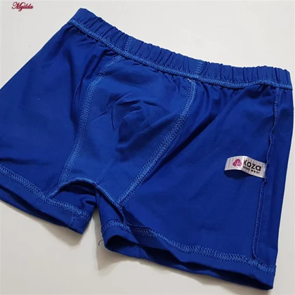 شورت پنبه‌ای پسرانه کوزا مدل پادار آبی کد 4595