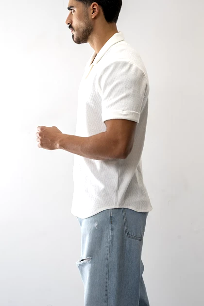 پیراهن آستین کوتاه یقه انگلیسی مردانه