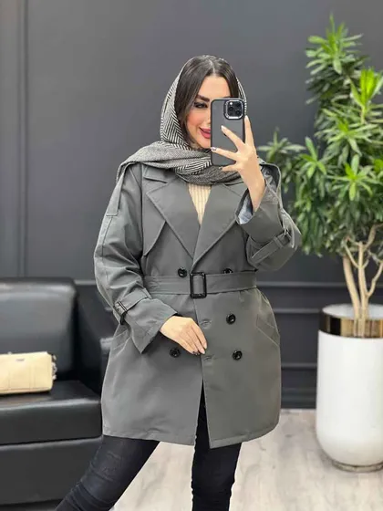 بارانی شش دکمه ژیله گرد کوتاه